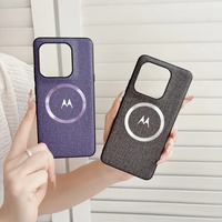 Luxury Cloth Leather Magnetic Case for Moto Signature Edge 70 Fusion 70 Ultra 60 Stylus Pro 50 Neo G 2026 Wireless Charger Cover