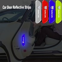 4pcs Car Door Reflective Strips security Warning Stickers For Dacia Duster Logan Sandero 2 Mcv 2 Sandero MK Cilo Stepway Dokker