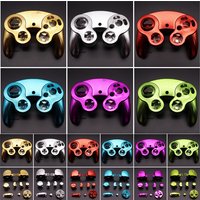 For NGC Gamecube Controller Electroplated Gold Housing Shell Case Handle Protective Cover and Buttons Replacement