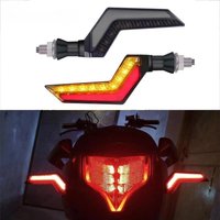 Motorcycle Indicators 12V LED Turn Signals with Running/Flowing Water Tail Daytime Running Light Flashing Turn Signal Lights