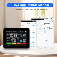 12-in-1 Air Quality Detector Tuya smart WIFI APP CO2,PM2.5,HCHO,humidity,Temperature,time,date with 2.8" Color Display for Home