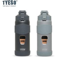 TYESO 750ML Double Wall Insulated Water Bottle Hot Water 304 Stainless Steel Flask for Fitness Outdoor Hiking Coffee Sticker