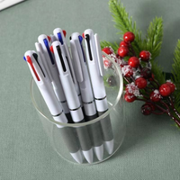 3/6/10pcs 3-in-1 Multicolor Ballpoint Pens, Black/Red/Blue Retractable Pens for School & Office