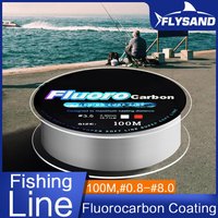 FLYSAND-Ligne de pêche monofilament à revêtement en fluorocarbone, 100m, fil coulant en fibre de carbone pour pêcher la carpe, supporte de 4,13 à 34,32 lb