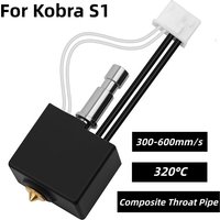 For Anycubic Kobra S1/S1 Combo Hotend Kit, 0.4mm Brass Nozzle + Heater Cartridge Thermistor, Silicone Sock, High Temp High Speed