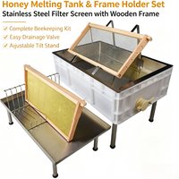 Large Capacity Plastic Honey Uncapping Tray Stainless Steel Frame Rack Honey Filter Beekeeping Processing Tool FT13