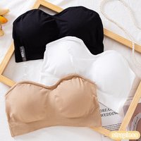 1PC Solid Color Plus Size Women's Strapless Bra with Padding Non Slip Silicone Seamless Without Steel Ring Sexy Strapless