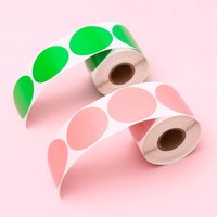 Circle Thermal Sticker Label Self-Adhesive Round Direct Thermal Label Thermal Sticker for DIY Logo Design QR Code Name Tag