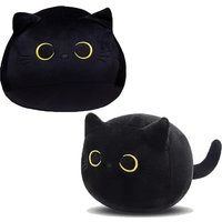 15cm/25cmFluffy Black Cat Plush Toys Stuffed Animal Cats Soft Pillow Nap Cushion Home Decoration Creative Birthday Gift for Kids
