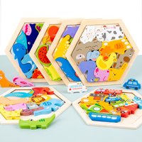 Babyspielzeug Holzpuzzle Kreatives 3D-Puzzle für die Intelligenzentwicklung der Kinder Ealy Lernspielzeug für Kinder