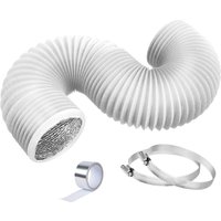 Professional 4 inch Dryer Vent Hose Grey Aluminum Foil Air Ducting Heavy-Duty Flexible Exhaust Pipe Heating Cooling