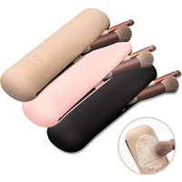 Silicone Travel Makeup Brush Organizer Magnetic Closure High Quality Shockproof Soft Texture Cosmetic Tool Storage Case