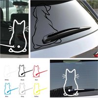 Funny Moving Tail Cat Car Sticker Window Wiper Decals Rear Windshield Sticker Reflective Car Animal Sticker Notebook Decoration