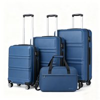 KONO 20+24+28 Inch ABS Hardshell Luggage Set with Multifunctional Travel Bag, Shockproof & Durable, Ideal for Family Travel