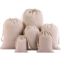6/12PCS Simple Cotton And Linen Fabric Drawstring Pocket Bag Fabric Bag Rice Gift cotton Fabric Storage Bag Canvas Drawstring