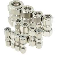 Stainless Steel Pipe Fittings Equal 6mm 8mm 12mm 16mm 1/4" 1/2" OD Pipe Tube Ferrule Compression Fitting Coupler SS304 Connector