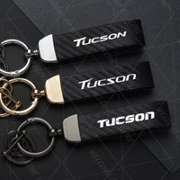 2025 For Tucson LOGO Ix35 NX4 TLPE GLS N Line Woman Men Carbon Leather Keyring Car Keychain Key Chain Accessories