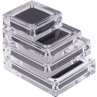 Acrylic Glass Top Gem Box Gemstone Diamond Display Stand Holder Storage Organizer Case