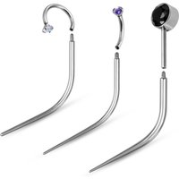 5pcs Stainless Steel Taper Labret Nose Septum Ear Cartilage Profession Body Piercing Connect Tools Kit Pull Pin Tools Threaded