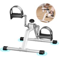 Mini Foldable Foot Pedal Exerciser with Adjustable Resistance Under Desk Bike Cycle Pedal Exerciser for Indoor Physical Therapy