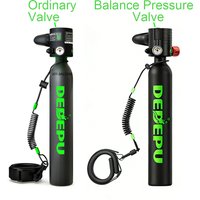 DEDEPU 0.5L Mini Scuba Diving Tank Aluminum Alloy 3000PSI 200BAR Constant Pressure Head with Rope Portable Dive Oxygen Cylinder