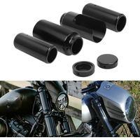 Motorcycle Aluminum Black Full Front Fork Cover Tube Cap Set For Harley Softail Street Bob FXBB Low Rider FXLR 107 2018-2022 21