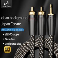 HiFi 3.5mm to 2RCA Audio Cable Stereo 3.5 Jack to 2RCA Male AUX Cable for MP3 Phone Amplifiers Mixer