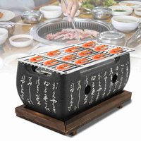 Japanese Barbecue Grill Barbecue Stove Food Carbon Furnace Rectangular Furnace Charcoal Stove Japanese Barbecue Alcohol Stove