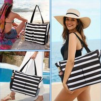 Large Waterproof Beach Tote Women With Zipper Closure Large Capacity Reusable Shopping Grocery Daily Outdoor Travel Beach Use