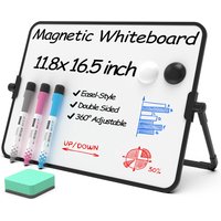 Dry Erase White Board with Stand Erasable Whiteboard with Support School Presentation Board with Bracket Desk Stable A3 A4 Size