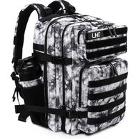 LHI 45L Tactical Backpack for Men and Women Large Athlete Gym Bag Outdoor Sports Hiking Survival Rucksack with Bottle Holder