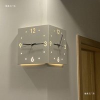 Wall Clock Living Room Creative Simple Modern Wall Clock No Punching Fashionable Square Clock Wall Corner Wall Clock