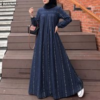 Fashion Muslim Abaya ZANZEA Women Maxi Long Dress Dubai Hijab Sundress Casual O Neck Long Sleeve Loose Dress Kaftan Ramadan Robe
