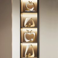 Golden Hollow Ceramic Handicrafts, Apple Model Sculptures, Crystal Balls, Foyer, Wine Cabinet, Interior Decoration Accessories
