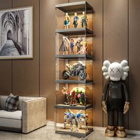 Transparent Display Case for Action Figures Lego Blind Box Gundam Models Detachable Showcase Shelves with Dustproof Home Storage