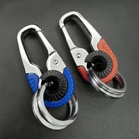 1/3pcs Keychain Hook Stainless Steel Buckle Outdoor Carabiner Climbing Tool Double Ring Car Fishing Key Ring Car Accessories