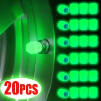 Luminous Car Tire Valve Cap 20/1PCS Fluorescent Night Glowing Decor Motorcycle Bike Wheel Nozzle Dustproof Tyre Valve Stem Caps