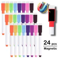 8/24pcs Colored Dry Erase Marker Pen Set with Magnetic & Eraser - Assorted Colors Whiteboard Pens for Classroom Office School