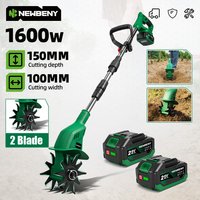 NewBeny Electric Garden Tiller Lawn Mower 1600W Scarifier Rototiller Cultivation Garden Power Tool For Makita 21V Battery Pin