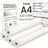 A4 Thermal Paper 21x29.7cm Quick-Dry Glossy & Clear Print Portable Printer Durable Quality Portable Printing Paper Thermal Paper