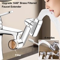 Brass Filtered Water Kitchen Faucet Extender 4 Modes Adjutable Splash-proof 1440° Rotation Swivel Tap Aerator Faucets Extension