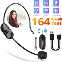 Wireless Microphone 2.4G Headset Kit Transmitter with Receiver for Voice Amplifier Speaker Teaching Stage Guide