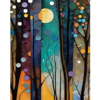 DIY Painting By Numbers On Canvas Tree Moon Digital Oil Painting Scenery Graffiti Abstract Art Landscape Home Decoration Gift