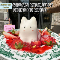 【Cat Milk Pudding Silicone Mold Halloween Jelly Bowl Cake White Cold Ice Powder Mold Cake Decoration Accessories】