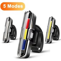 Bicycle Rear Light Waterproof LED USB Rechargeable Tail Light Cycling Flash Lamp Safety Mountain Bike Taillight Red Blue White
