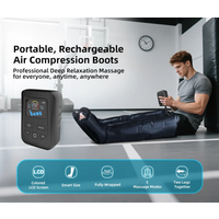 Portable Air Compression Lymphatic Drainage Boots, Pressure Therapy Leg Massager for Relaxation & Sports Recovery