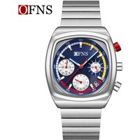 OFNS 1635 New Fashion Men's Quartz Wristwatch Luminous Calendar Waterproof Steel Strap Casual Sport Watches for Man reloj hombre