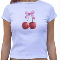 The Top Is Cute Printed Pure Cotton Fashion Trendy Brand Bow T-shirt, Which Is Not The Same for Men and Women.