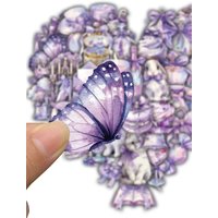 AliExpress NONE 50PCS Purple Dream Sticker Creative Harajuku Aesthetic Bicycle Graffiti Cartoon Phone Stationery Cafe Bicycle Decoration Sticker
