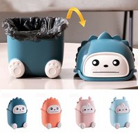 1PC Flip Lid Mini Trash Can, Leak-Proof for Car, Desk, Bedroom, Multi-Use, Portable Waste Basket, Space Saving Design